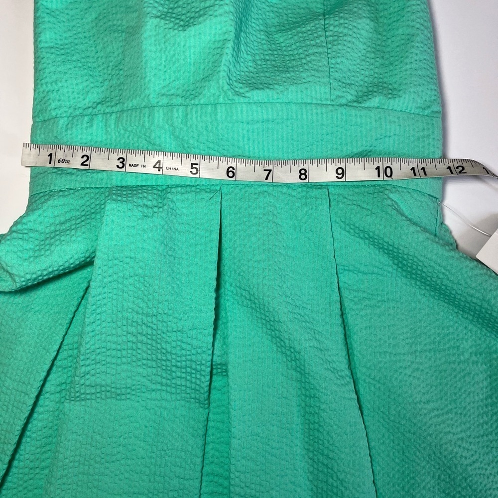 NWT Lauren James “The Corbin” strapless dress w bow back women’s XS Seersucker - Picture 6 of 8